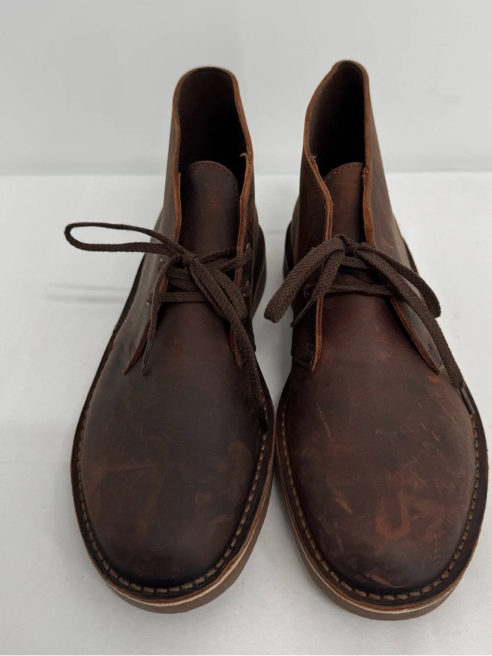 NWOB Clarks Men's US 10.5 M Bushacre 2 Chukka Boot, Dark Brown Leather New